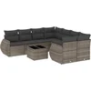 Image de vidaXL - 9-delige - Loungeset - met - kussens - poly - rattan - grijs