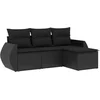 Image de vidaXL - 4-delige - Loungeset - met - kussens - poly - rattan - zwart