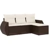 Image de vidaXL - 4-delige - Loungeset - met - kussens - poly - rattan - bruin