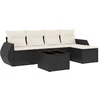 Image de vidaXL - 6-delige - Loungeset - met - kussens - poly - rattan - zwart
