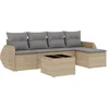 Image de vidaXL - 6-delige - Loungeset - met - kussens - poly - rattan - beige