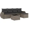 Image de vidaXL - 6-delige - Loungeset - met - kussens - poly - rattan - grijs