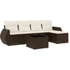 Image de vidaXL - 6-delige - Loungeset - met - kussens - poly - rattan - bruin