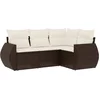 Image de vidaXL - 4-delige - Loungeset - met - kussens - poly - rattan - bruin
