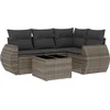 Image de vidaXL - 5-delige - Loungeset - met - kussens - poly - rattan - grijs
