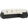 Image de vidaXL - 5-delige - Loungeset - met - kussens - poly - rattan - zwart