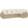 Image de vidaXL - 5-delige - Loungeset - met - kussens - poly - rattan - beige