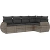 Image de vidaXL - 5-delige - Loungeset - met - kussens - poly - rattan - grijs