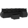 Image de vidaXL - 6-delige - Loungeset - met - kussens - poly - rattan - zwart