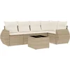 Image de vidaXL - 6-delige - Loungeset - met - kussens - poly - rattan - beige