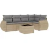Image de vidaXL - 6-delige - Loungeset - met - kussens - poly - rattan - beige