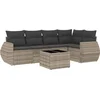 Image de vidaXL - 6-delige - Loungeset - met - kussens - poly - rattan - lichtgrijs