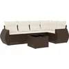 Image de vidaXL - 6-delige - Loungeset - met - kussens - poly - rattan - bruin