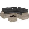 Image de vidaXL - 6-delige - Loungeset - met - kussens - poly - rattan - lichtgrijs