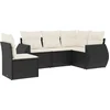 Image de vidaXL - 5-delige - Loungeset - met - kussens - poly - rattan - zwart
