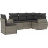 Image de vidaXL - 5-delige - Loungeset - met - kussens - poly - rattan - grijs
