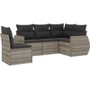 Image de vidaXL - 5-delige - Loungeset - met - kussens - poly - rattan - lichtgrijs
