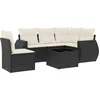 Image de vidaXL - 6-delige - Loungeset - met - kussens - poly - rattan - zwart
