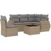 Image de vidaXL - 6-delige - Loungeset - met - kussens - poly - rattan - beige