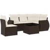 Image de vidaXL - 6-delige - Loungeset - met - kussens - poly - rattan - bruin