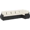 Image de vidaXL - 6-delige - Loungeset - met - kussens - poly - rattan - zwart