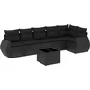 Image de vidaXL - 7-delige - Loungeset - met - kussens - poly - rattan - zwart