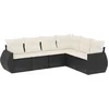 Image de vidaXL - 6-delige - Loungeset - met - kussens - poly - rattan - zwart