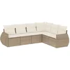 Image de vidaXL - 6-delige - Loungeset - met - kussens - poly - rattan - beige