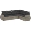 Image de vidaXL - 6-delige - Loungeset - met - kussens - poly - rattan - grijs