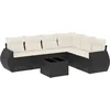 Image de vidaXL - 7-delige - Loungeset - met - kussens - poly - rattan - zwart