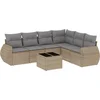 Image de vidaXL - 7-delige - Loungeset - met - kussens - poly - rattan - beige