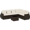Image de vidaXL - 7-delige - Loungeset - met - kussens - poly - rattan - bruin