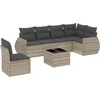 Image de vidaXL - 7-delige - Loungeset - met - kussens - poly - rattan - lichtgrijs