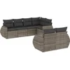 Image de vidaXL - 7-delige - Loungeset - met - kussens - poly - rattan - grijs