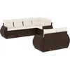 Image de vidaXL - 7-delige - Loungeset - met - kussens - poly - rattan - bruin