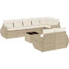 Image de vidaXL - 9-delige - Loungeset - met - kussens - poly - rattan - beige