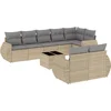 Image de vidaXL - 9-delige - Loungeset - met - kussens - poly - rattan - beige