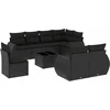 Image de vidaXL - 9-delige - Loungeset - met - kussens - poly - rattan - zwart
