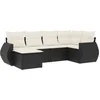 Image de vidaXL - 6-delige - Loungeset - met - kussens - poly - rattan - zwart