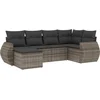 Image de vidaXL - 6-delige - Loungeset - met - kussens - poly - rattan - grijs