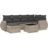 Image de vidaXL - 7-delige - Loungeset - met - kussens - poly - rattan - lichtgrijs