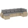 Image de vidaXL - 7-delige - Loungeset - met - kussens - poly - rattan - beige