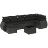 Image de vidaXL - 8-delige - Loungeset - met - kussens - poly - rattan - zwart