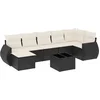 Image de vidaXL - 8-delige - Loungeset - met - kussens - poly - rattan - zwart