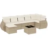 Image de vidaXL - 8-delige - Loungeset - met - kussens - poly - rattan - beige
