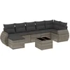 Image de vidaXL - 8-delige - Loungeset - met - kussens - poly - rattan - grijs