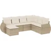 Image de vidaXL - 7-delige - Loungeset - met - kussens - poly - rattan - beige