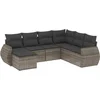 Image de vidaXL - 7-delige - Loungeset - met - kussens - poly - rattan - grijs