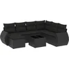 Image de vidaXL - 8-delige - Loungeset - met - kussens - poly - rattan - zwart