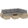 Image de vidaXL - 8-delige - Loungeset - met - kussens - poly - rattan - beige
